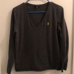 Large Charcoal Ralph Lauren V-Neck